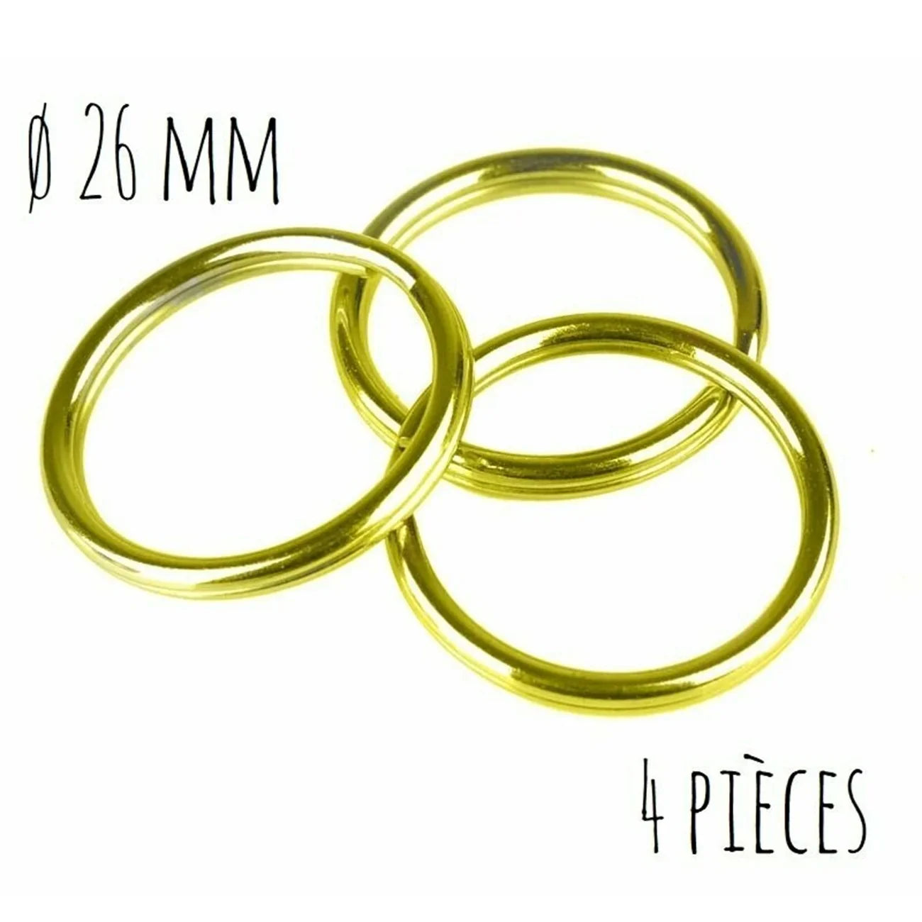 Anneaux - Rond - 26 mm - Doré - x4