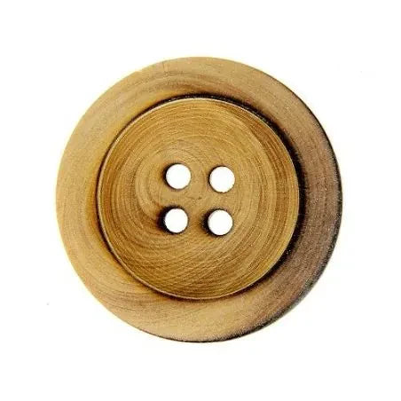 Bouton - 4 Trous, Bourrelet - 31 mm - Buis - x10