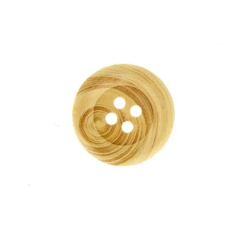 Bouton - 4 Trous, Bourrelet - 18 mm - Bois - x30