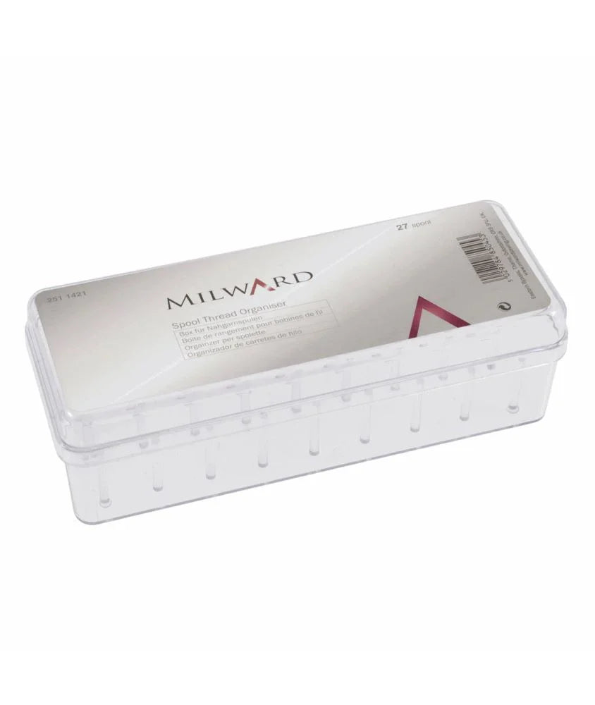 Boîte de rangement - Bobine de fil - 19.5 x 7 x 6 cm, 27 Emplacements - Plastique - Transparent