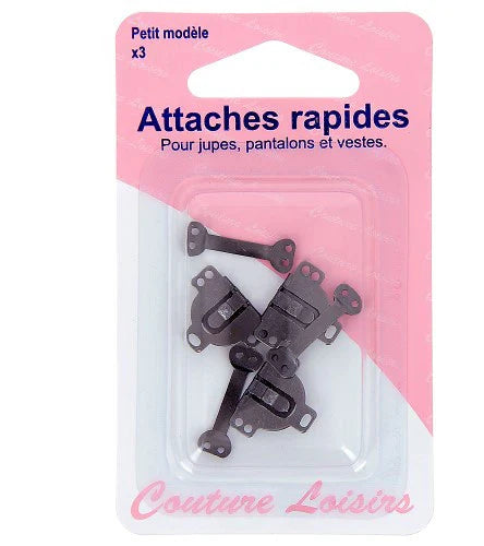 Attache rapide - Grand - Noir - x3