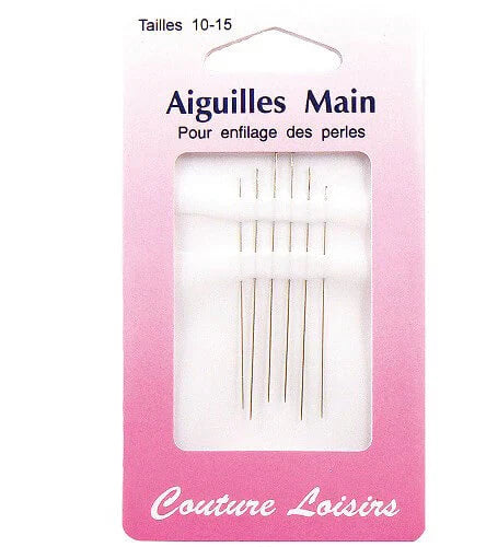 Aiguilles à enfiler les perles - numéro 10 à 15 -x6