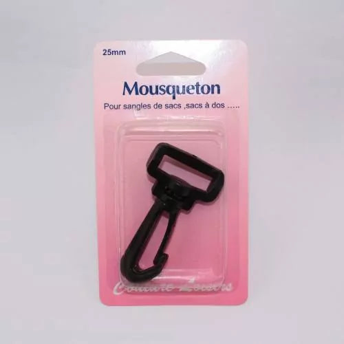 Mousqueton pour sangle 25mm col.noir