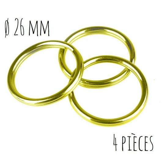 Anneaux - Rond - 26 mm - Doré - x4