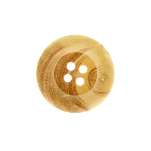 Bouton - 4 Trous, Bourrelet - 22 mm - Bois - x30