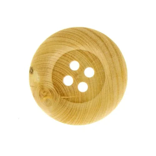 Bouton - 4 Trous, Bourrelet - 27 mm - Bois - x20