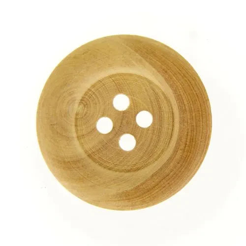 Bouton - 4 Trous, Bourrelet - 30 mm - Bois - x20