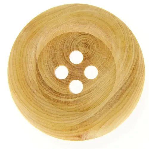 Bouton - 4 Trous, Bourrelet - 40 mm - Bois - x10