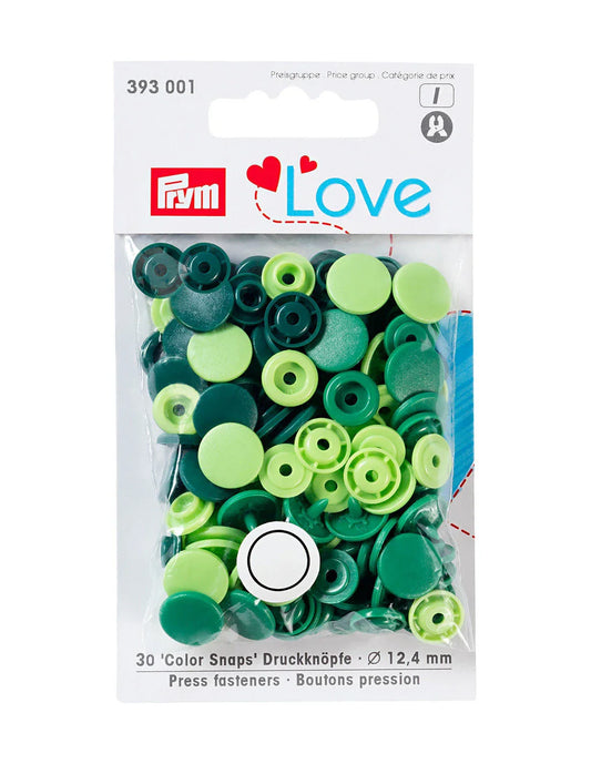 Bouton-pression - 12.4 mm - Plastique - Vert - x30