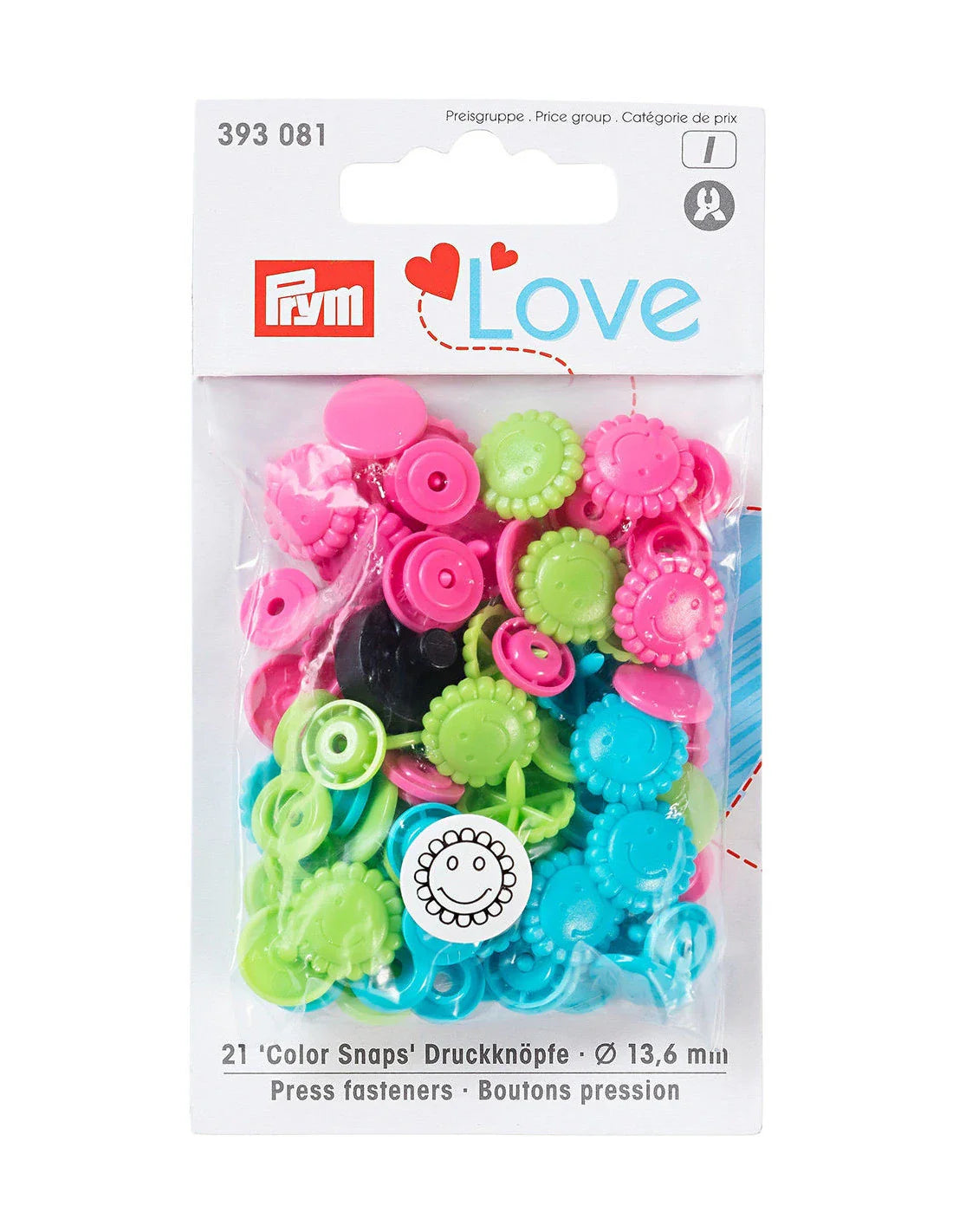 Bouton-pression - Etoile - 13.6 mm - Plastique - Rouge, Orange, Jaune - x21