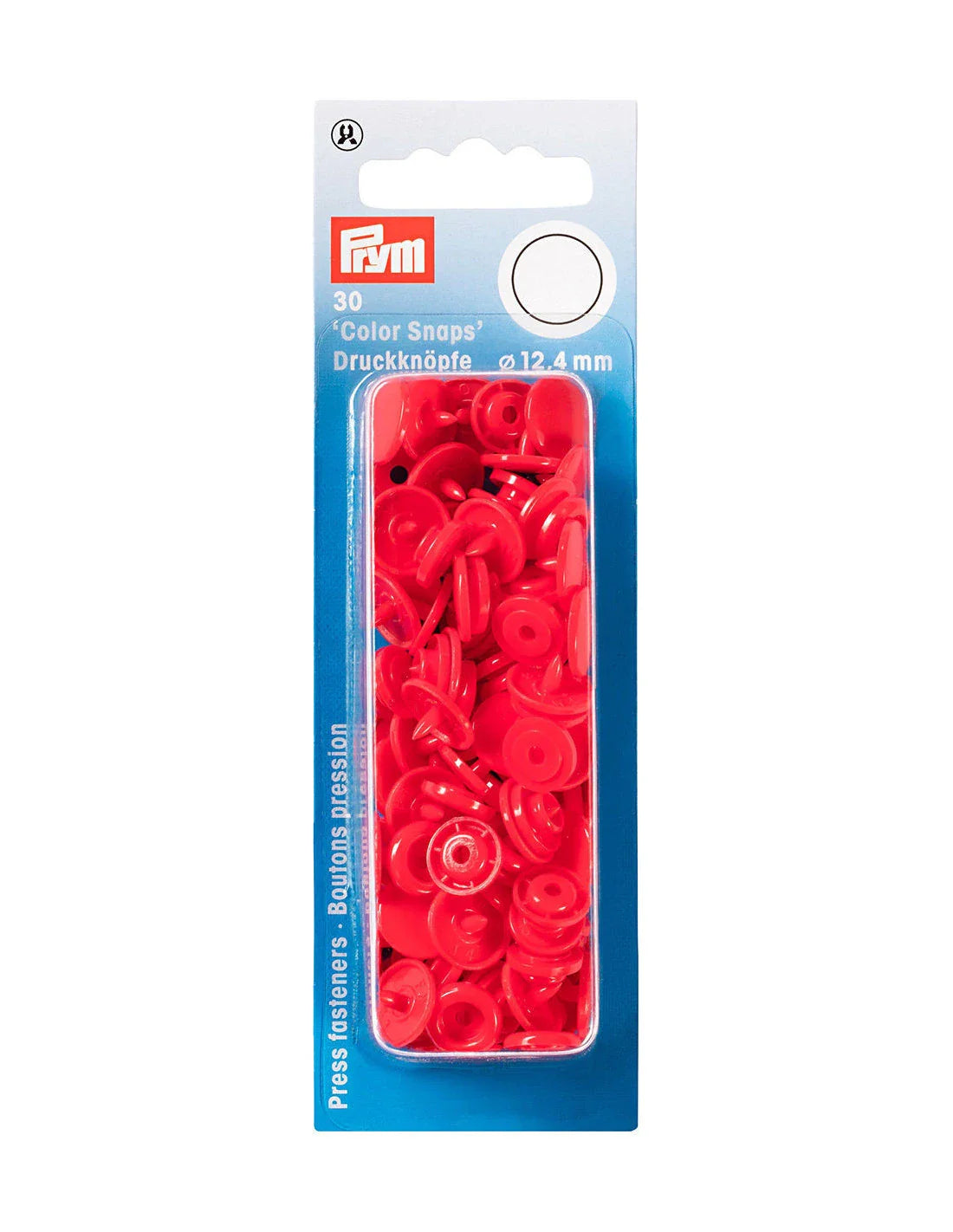 Bouton-pression - "Color Snaps" - 12.4 mm - Plastique - Rouge - x30