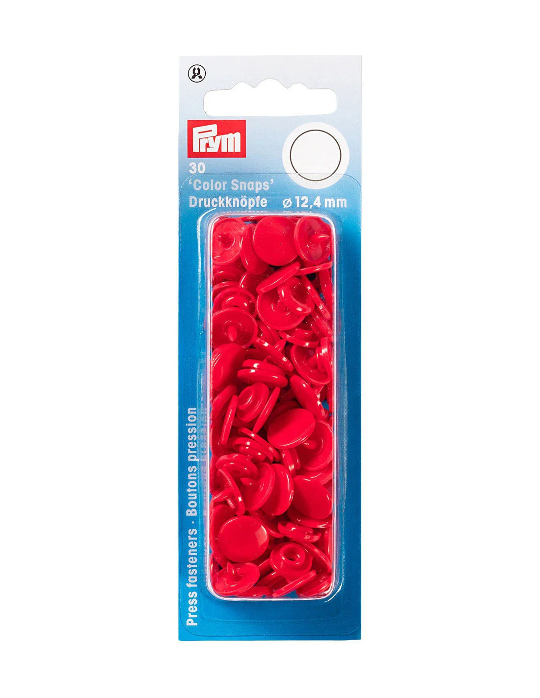 Bouton-pression - "Color Snaps" - 12.4 mm - Plastique - Rouge - x30