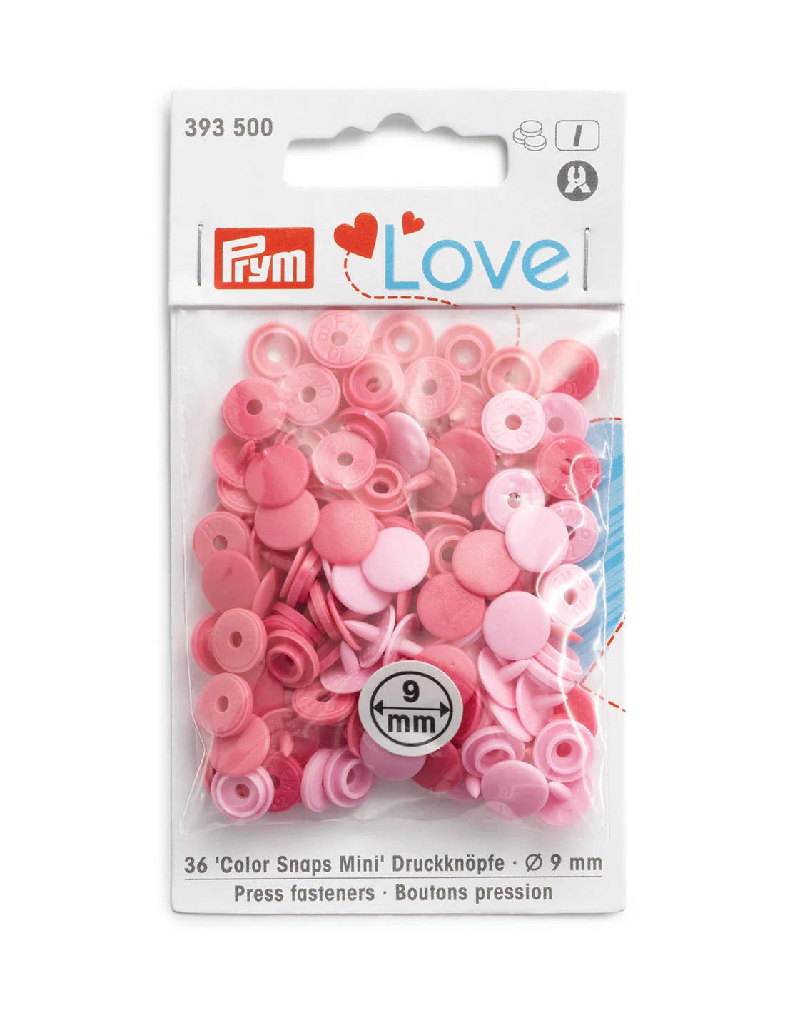 Bouton-pression - Enfant - "Color Snaps" - 12.4 mm - Plastique - Rose - x36