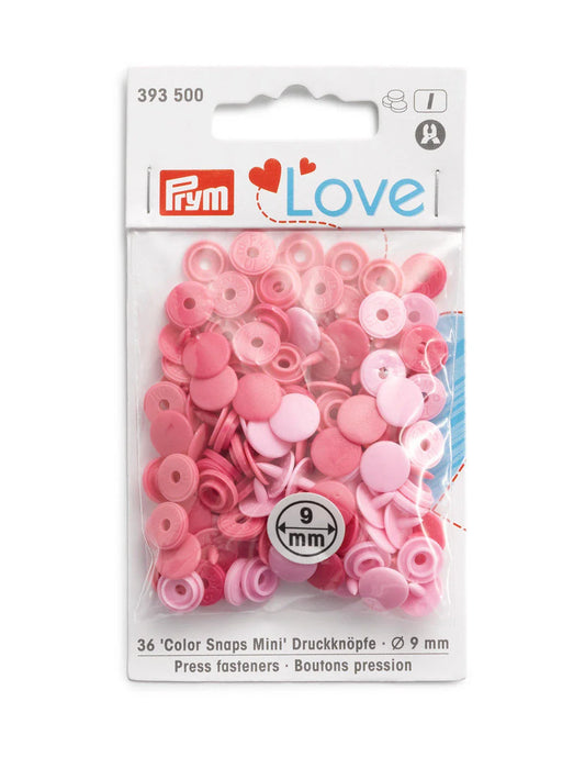 Bouton-pression - Enfant - "Color Snaps" - 12.4 mm - Plastique - Rose - x36