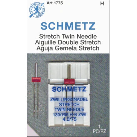 Aiguilles - Machine à coudre - "Stretch" Jumelées - 75/11, 4 mm - x2
