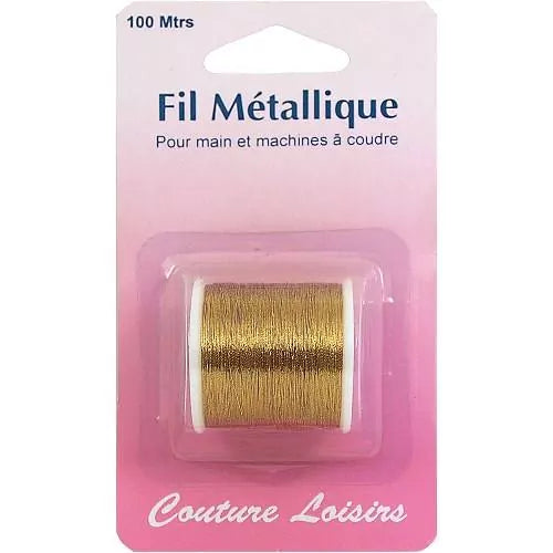 Bobine - fil à coudre - métallique -100 m - or