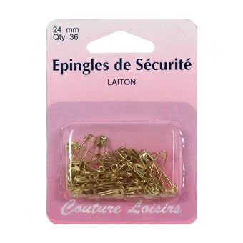 Epingle de sécurité - 24 mm - Laiton - x36