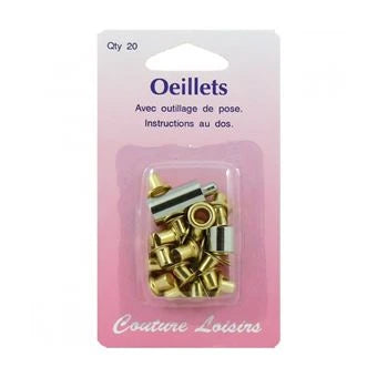 Oeillet - Outil de pose inclus - Noir - 5 mm - x20
