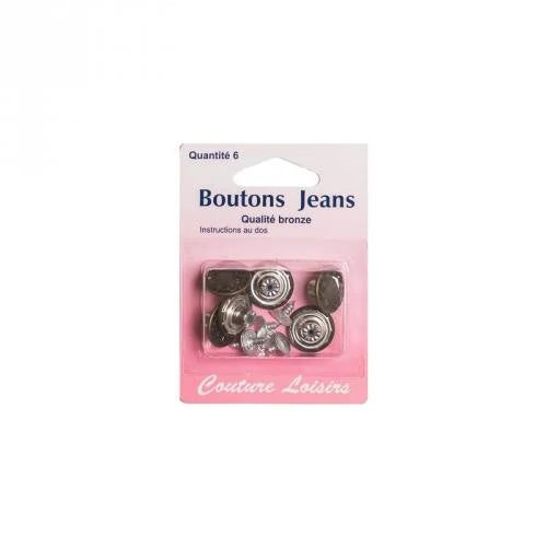 Bouton - "Jeans" - Bronze - x6