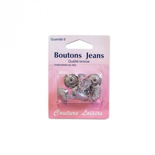 Bouton - "Jeans" - Bronze - x6