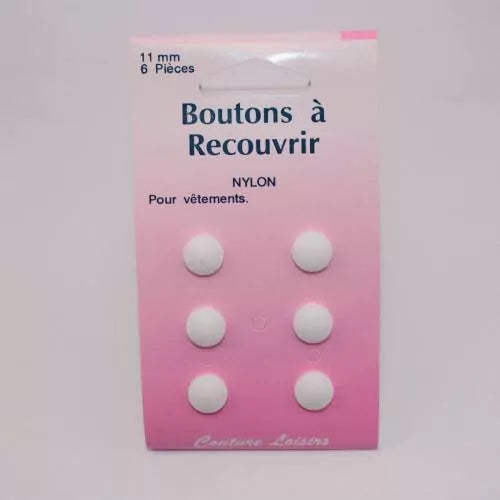Bouton à recouvrir - 11 mm - Nylon - x6
