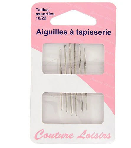Aiguilles à tapisserie - numéro 18 à 22 - x6 - assortiment