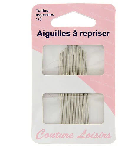 Aiguilles à repriser - numéro 1 à 5 - x10 - assortiment