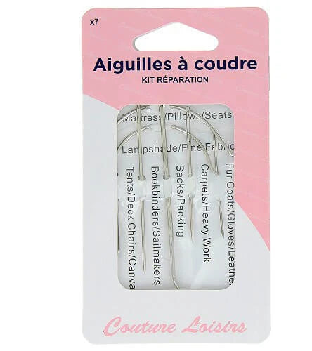 Aiguilles à coudre - matières epaisses - x7 - assortiment