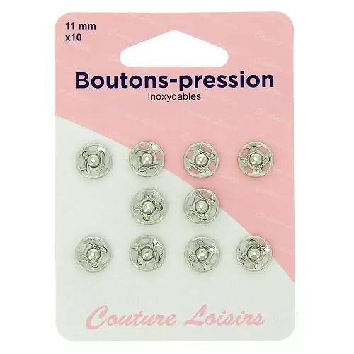 Bouton-pression - 11 mm - Nickel - x10