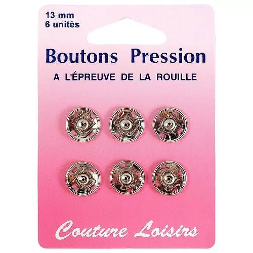 Bouton-pression - 13 mm - Nickel - x6