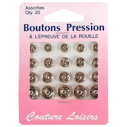 Bouton-pression - Nickel - Assortiment - x20
