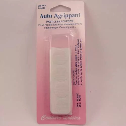 Auto-agrippant - Pastille - 20 mm - Blanc - x8