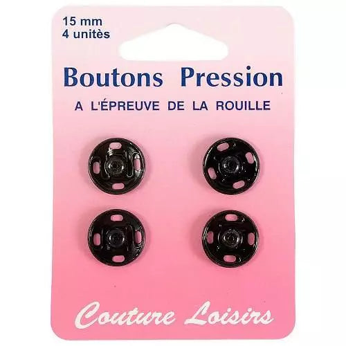 Bouton-pression - 15 mm - Nickel - x4