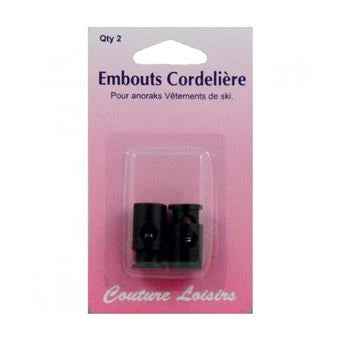 Embout cordelière - Vêtement de ski - Noir - x2
