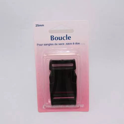 Boucle - Sangle - 25 mm - Plastique - Noir - x1