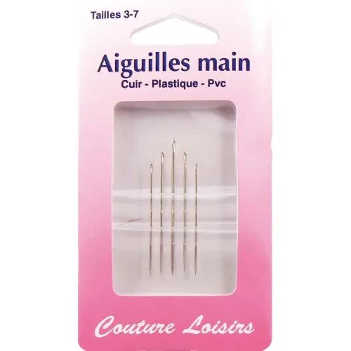 Aiguilles à coudre - cuir -plastique- pvc -x5