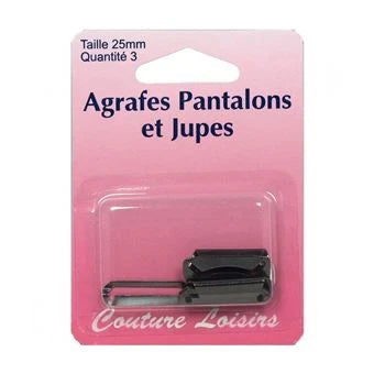 Attache rapide - Pantalon, Jupe - 25 mm - Noir - x3
