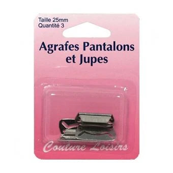 Attache rapide - Pantalon, Jupe - 25 mm - Noir - x3