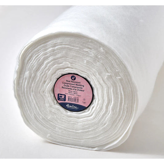 Ouate - Compressé, Résistant à la chaleur - 170 g/m2 - 90 cm x 25 m - Blanc